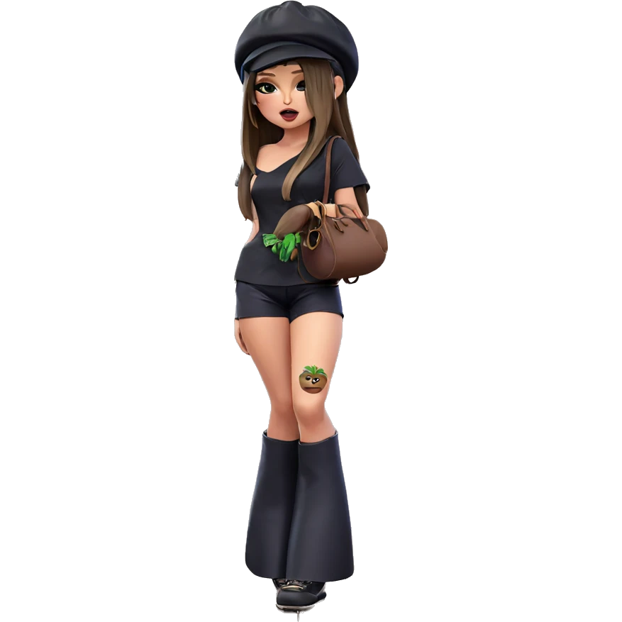 girl with hat and plant emoji