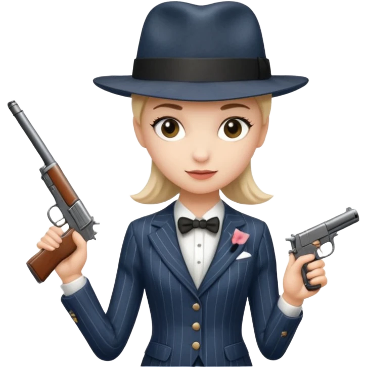 A balerina in with a gangster style emoji