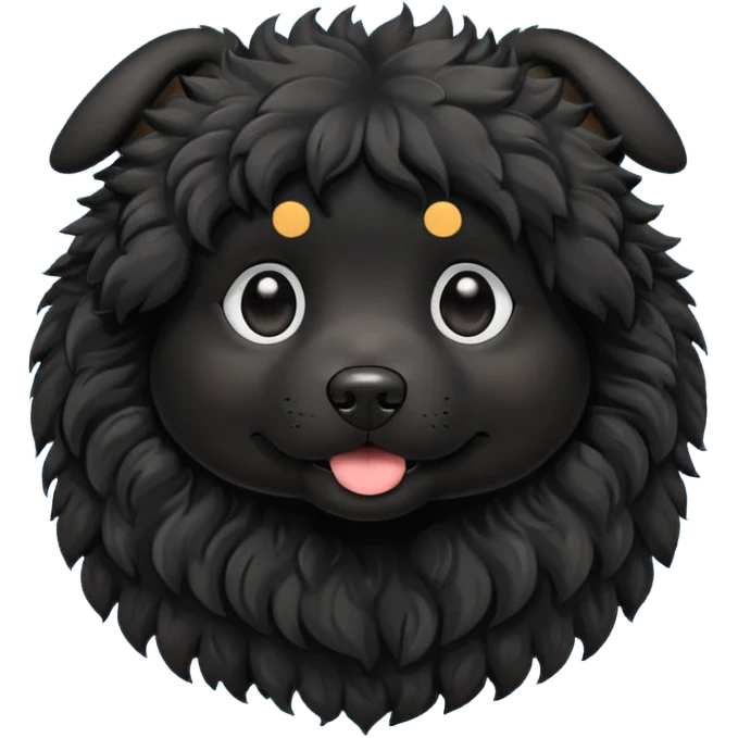 black flufly dog emoji