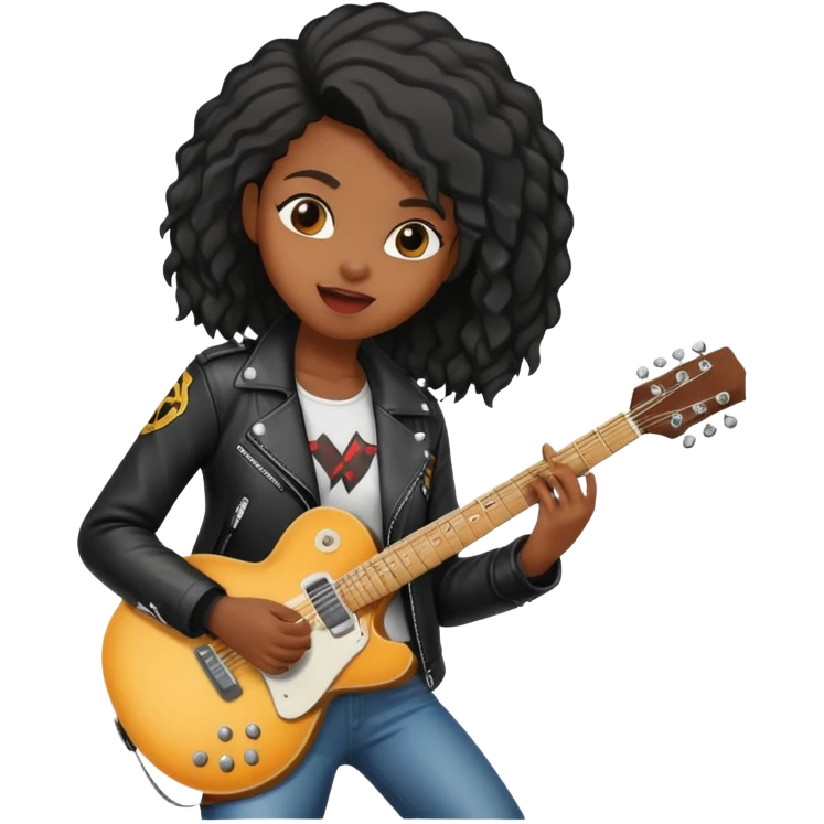 black girl rockstar emoji