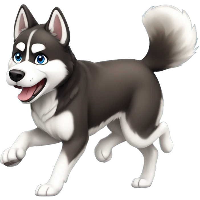 Husky running  emoji