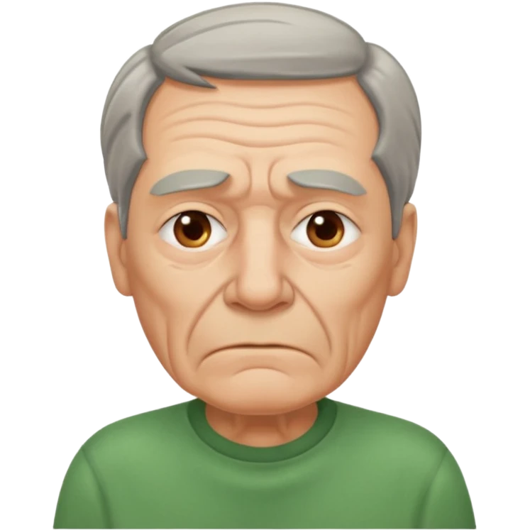 tired looking 65 year old man in green shirt emoji