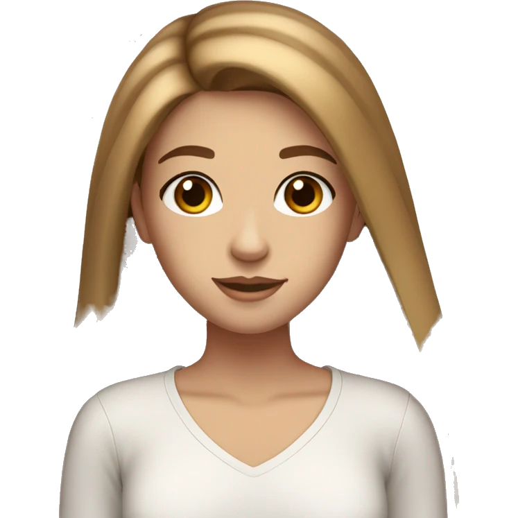 Beautiful teenage girl with long light brown straight hair, brown eyes with long eyelashes, and freckles emoji