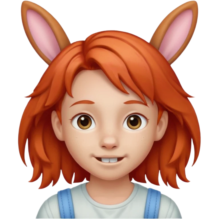 kid with braces bunny eared red haired emoji