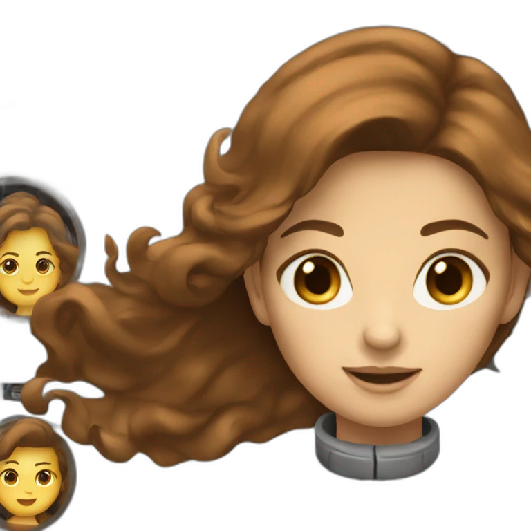 women with brown hair on the rocket emoji