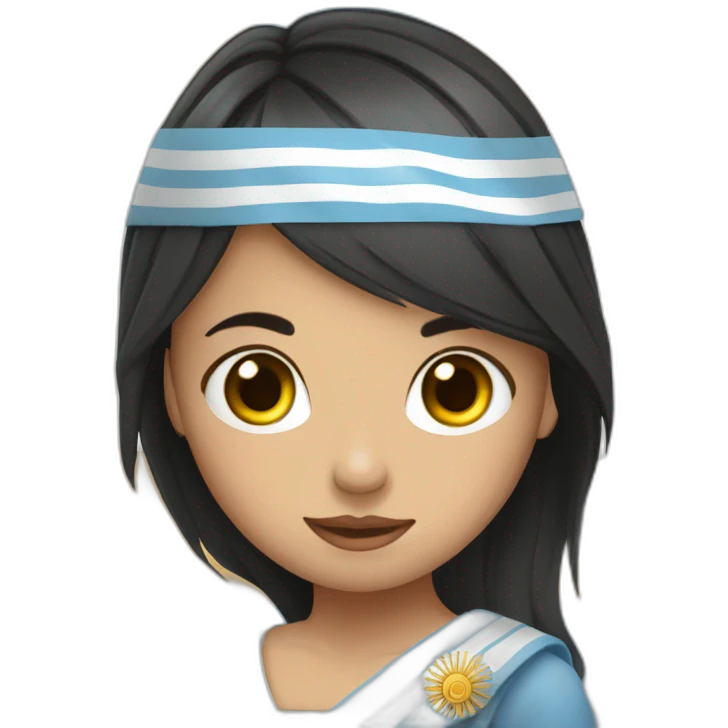 niña abanderada de la bandera argentina emoji