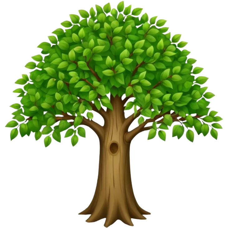 a long tree with lots of green leaves emoji