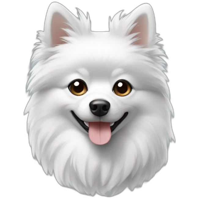 Black White small spitz emoji