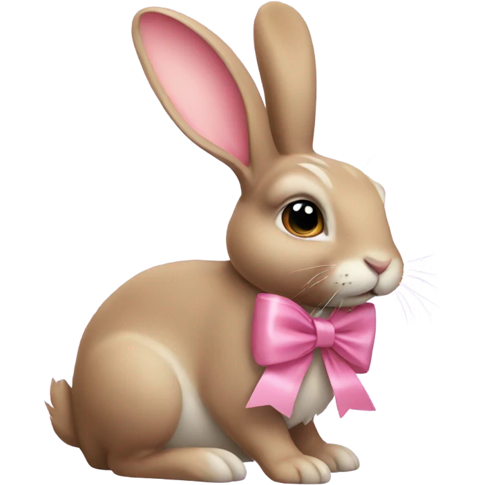 Rabbit wearing a pink bow emoji