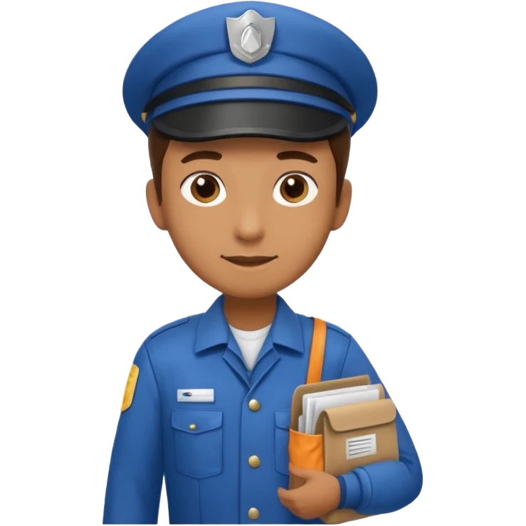 mail carrier with bag in postal crew emoji