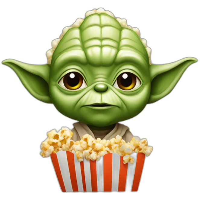 Yoda tiens bol popcorn emoji