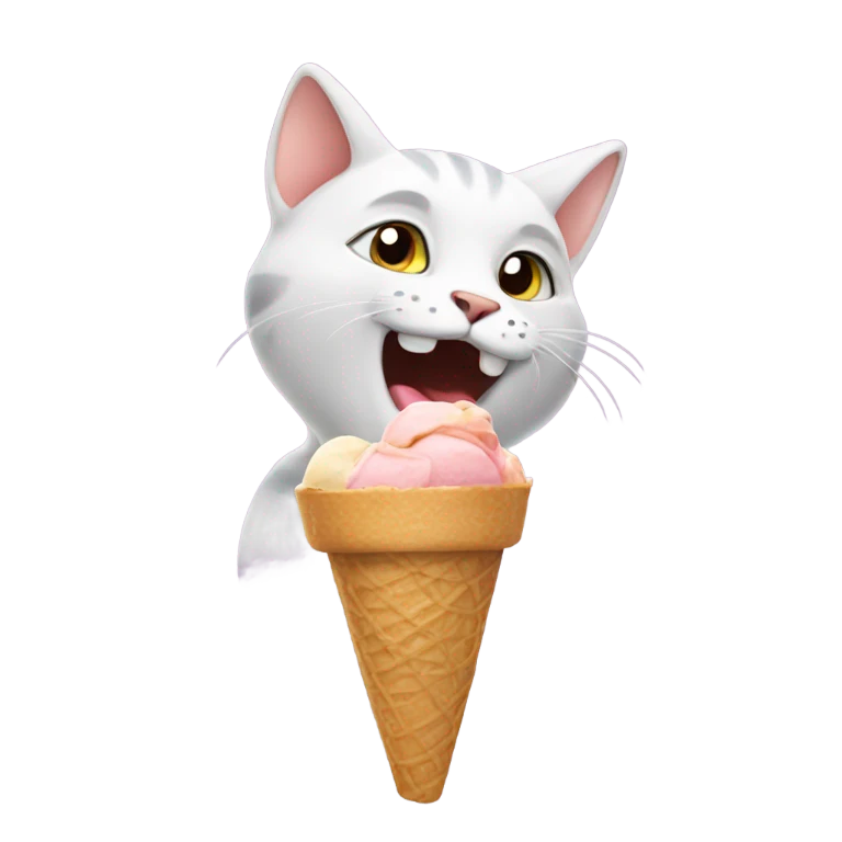 Cat eating ice cream  emoji