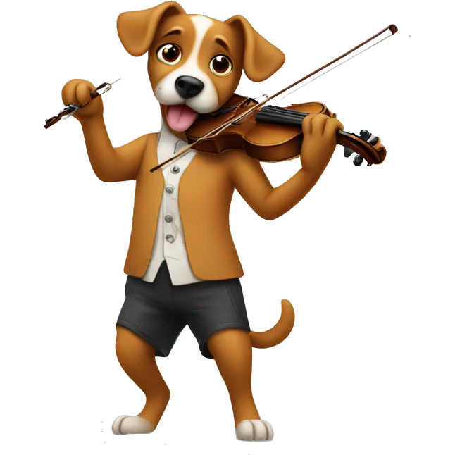 Dog playing the violin emoji