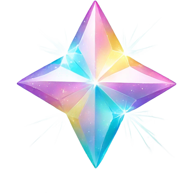 sparkly matt pastel four-point star diamond emoji