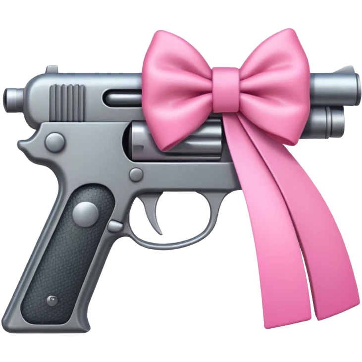 gun with pink bow emoji