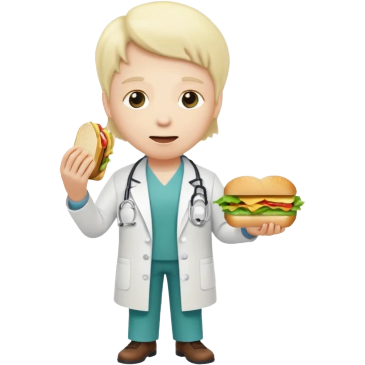 Doctor eating full body emoji