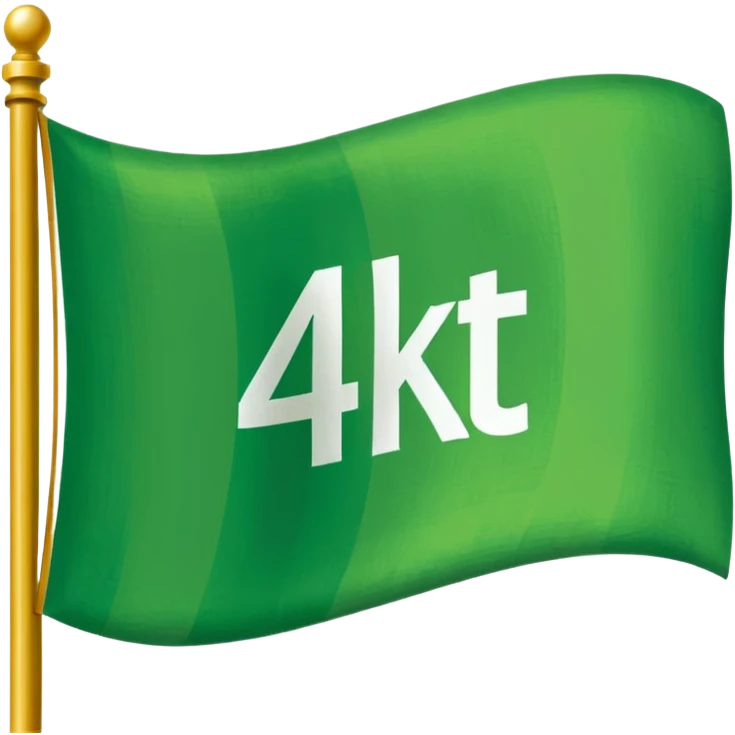 a green flag that’s says 4KT on it  emoji