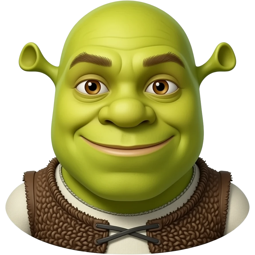 Shrek with green skin emoji