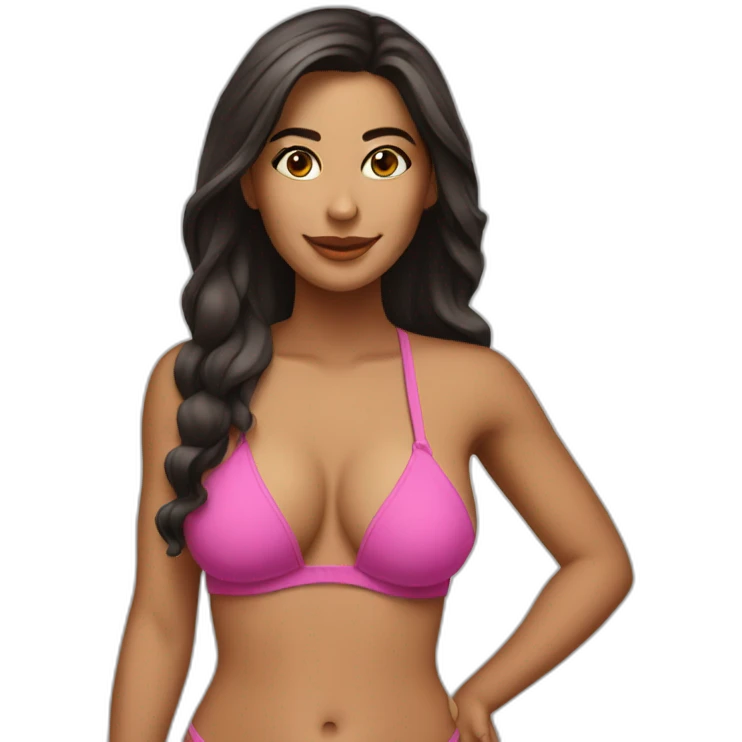 Latina with bikini emoji