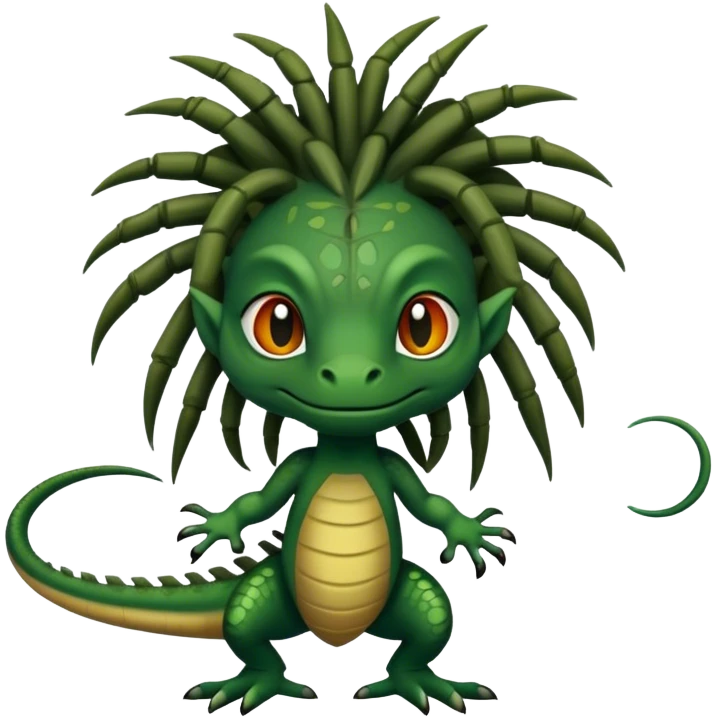 A lizard with dreads emoji