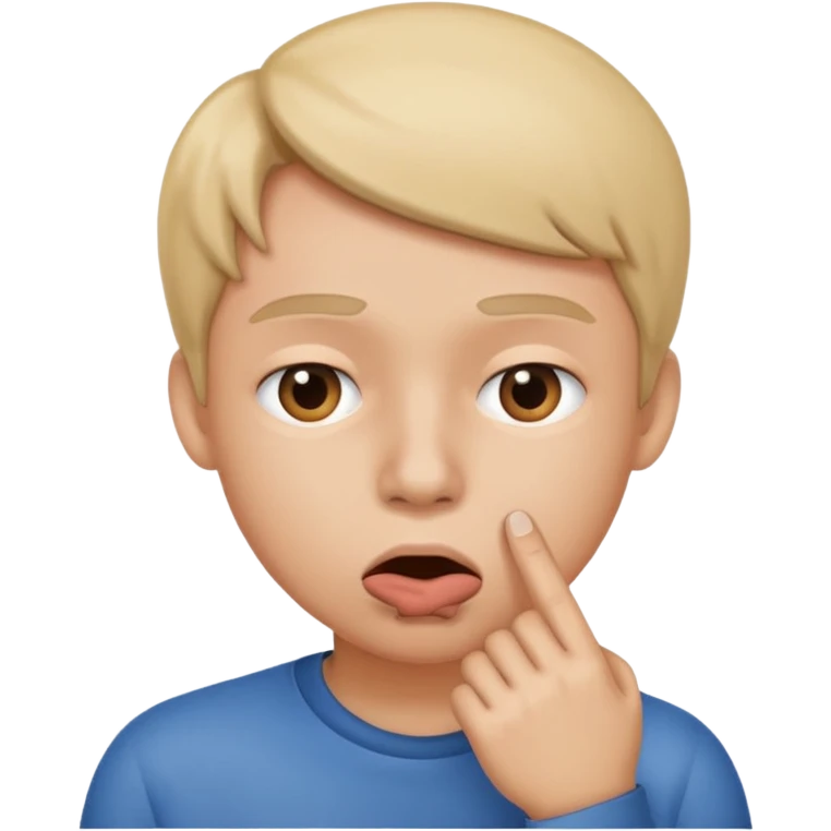 Worried with finger in mouth emoji