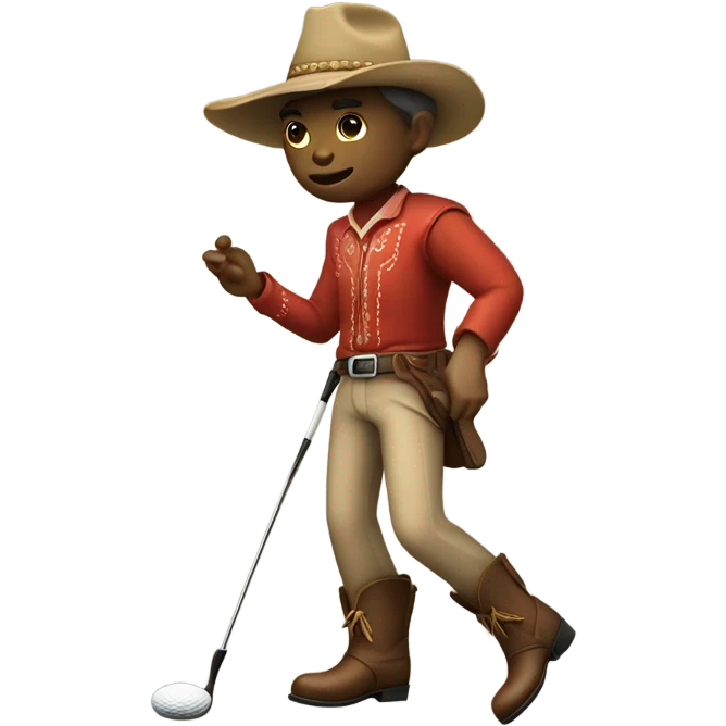 cowboy hitting a golf shot emoji
