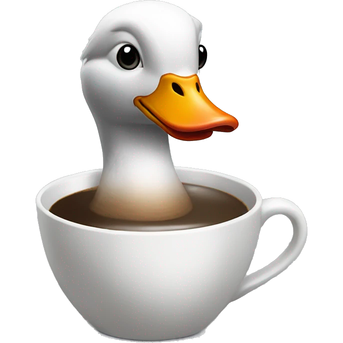 generate a goose that drinks coffee from a cup with Denys_CACES_TikTok written on it emoji