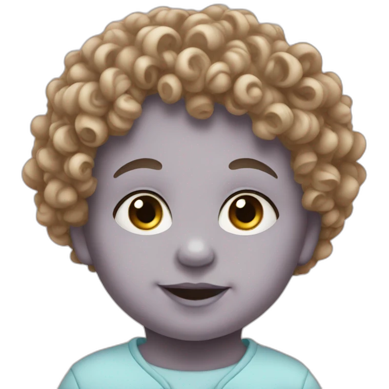 Baby with curly emoji