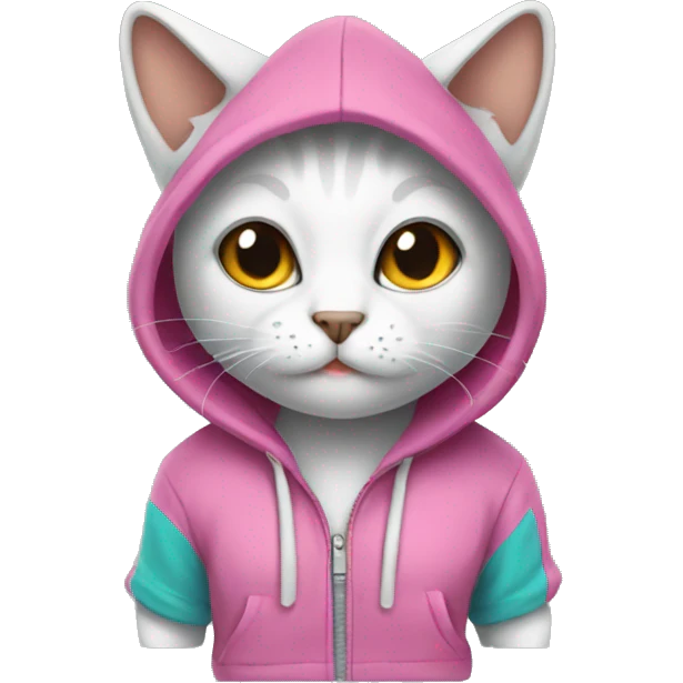 cat wearing a cute hoodie emoji