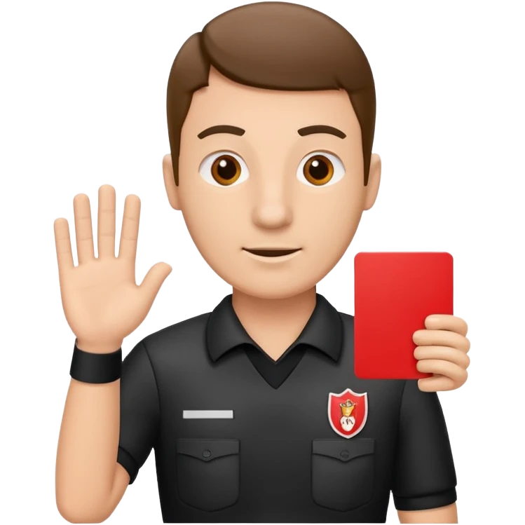 Referee holding red card emoji
