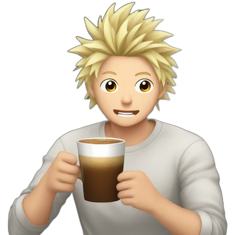 Bakugo drink cofee emoji