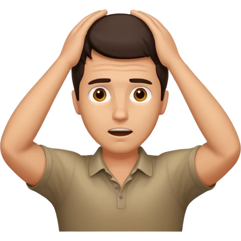 white man surprised, hands on head emoji