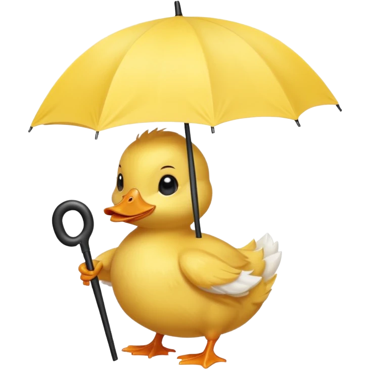 baby Duck holding white umbrella emoji