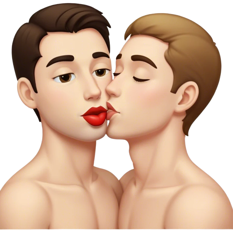 2 fat men kissing  emoji