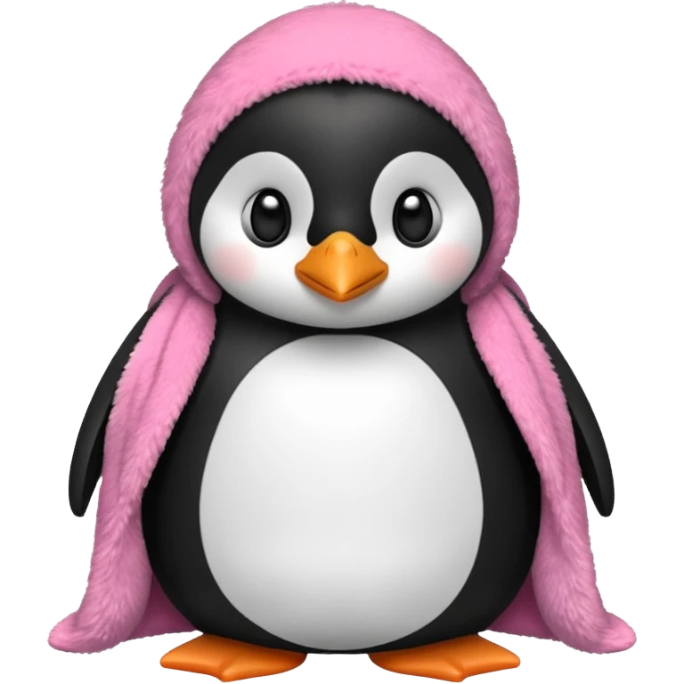 Ein Pinguin mit einer Kuschel Decke in Rosa emoji