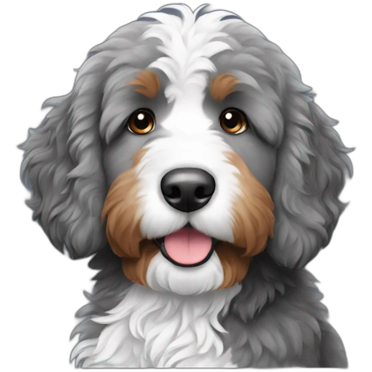 bernedoodle grey and white emoji