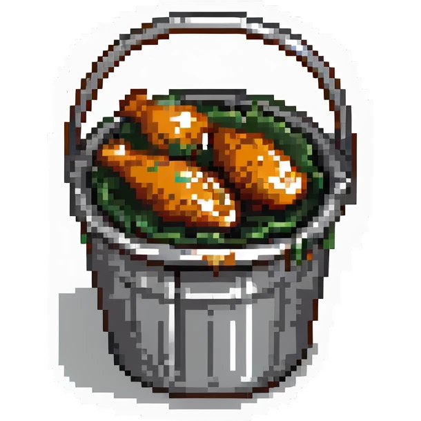 fried chicken in a silver steel bucket emoji