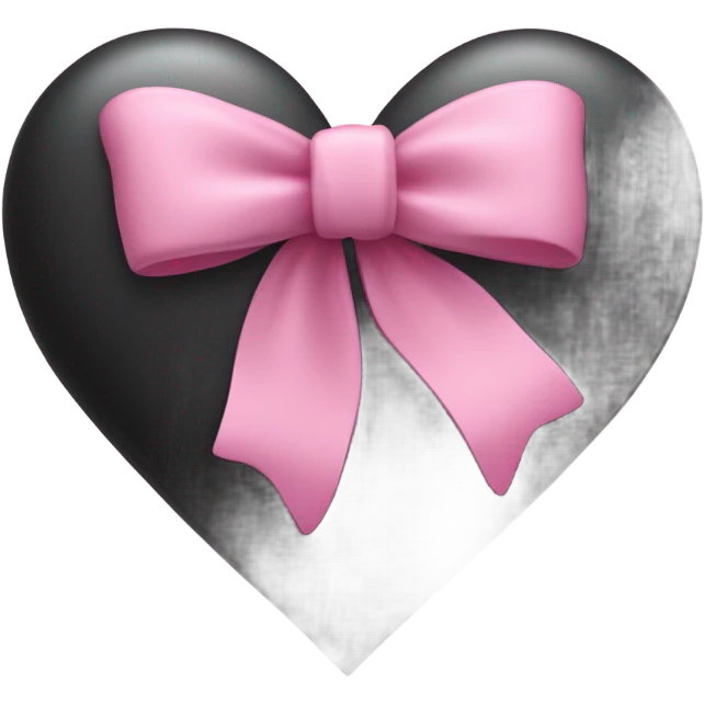 black heart with pink bow emoji