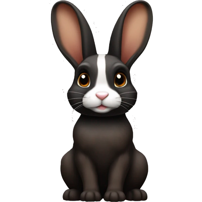 Harlequin rabbit breed black and dark brown emoji