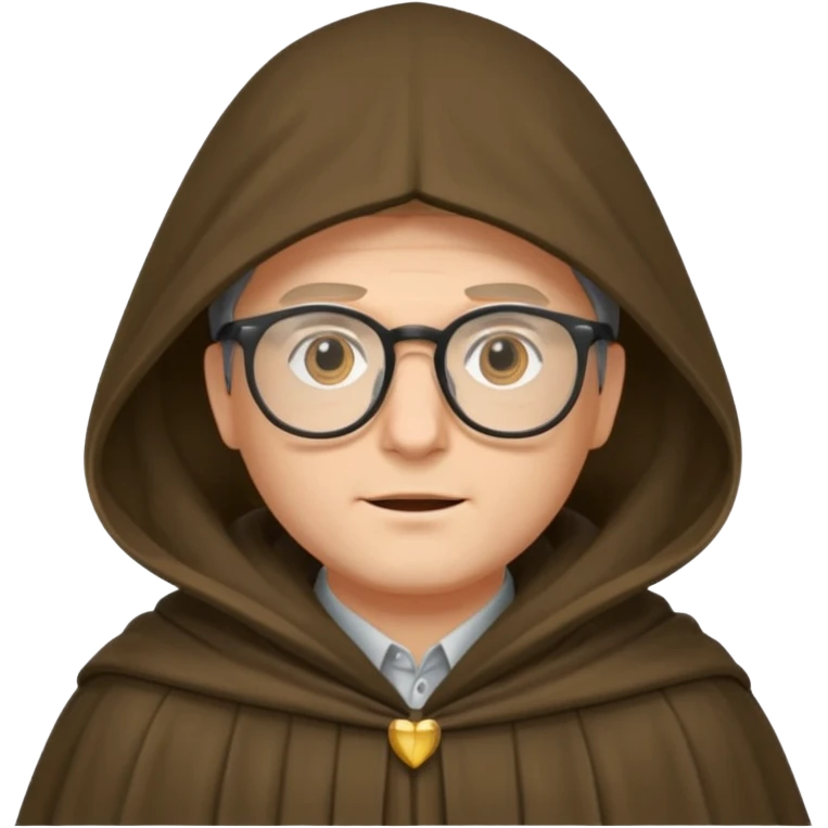 Man with glasses in cloak over head emoji