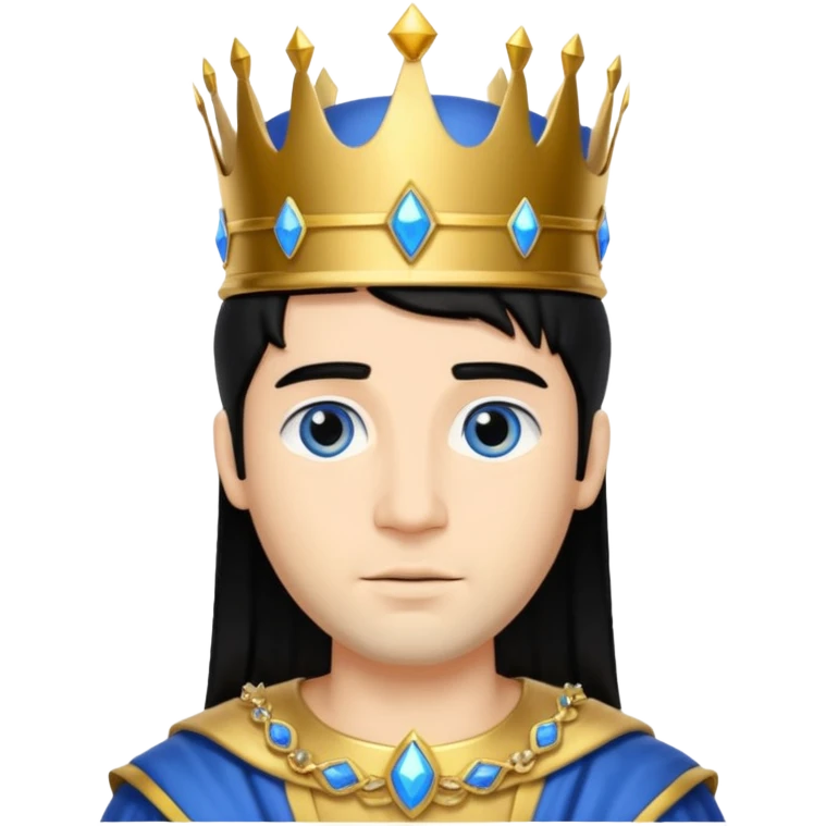 King Solomon with black hair, blue eyes emoji