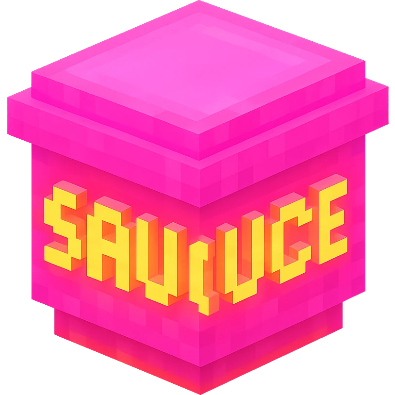 сделай соус из фастфуда розовый светящийся с надписью sauce, no background  emoji
