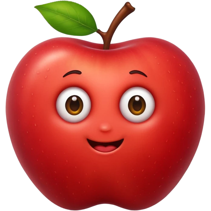 a Worm peeking from apple emoji