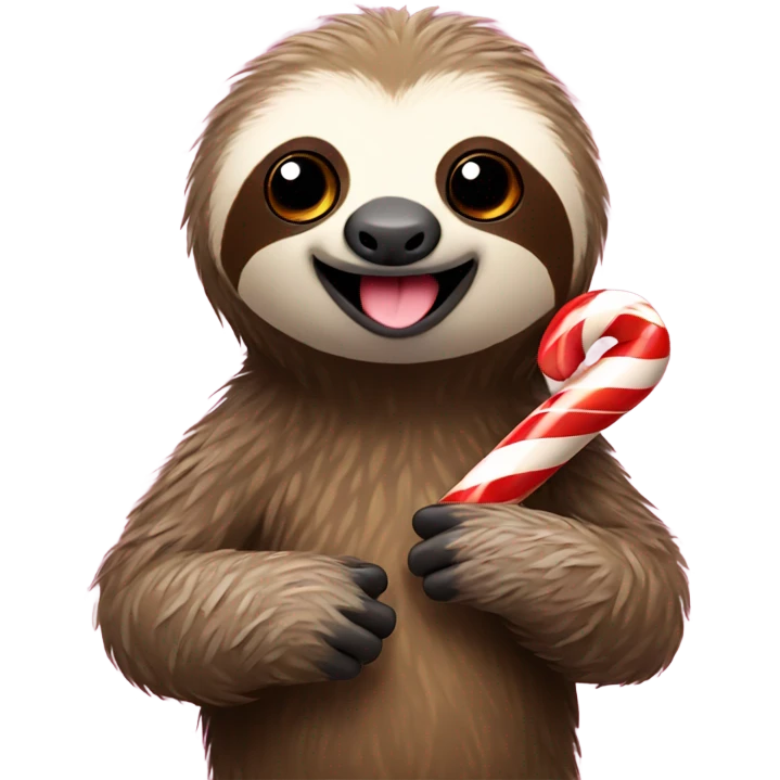 sloth with candy cane emoji