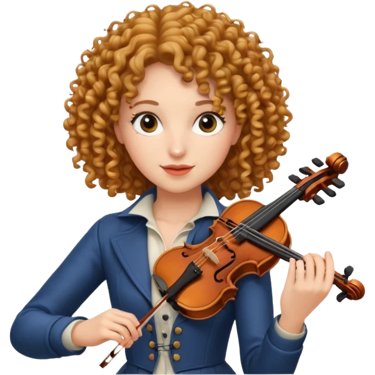 CURLY HAIR FEMALE VIOLINIST emoji