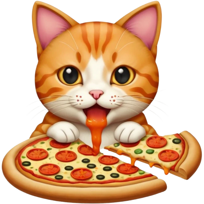 CAT EAT PIZZA emoji