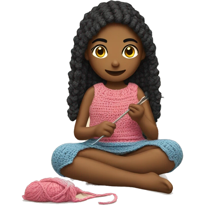 Girl crocheting  emoji