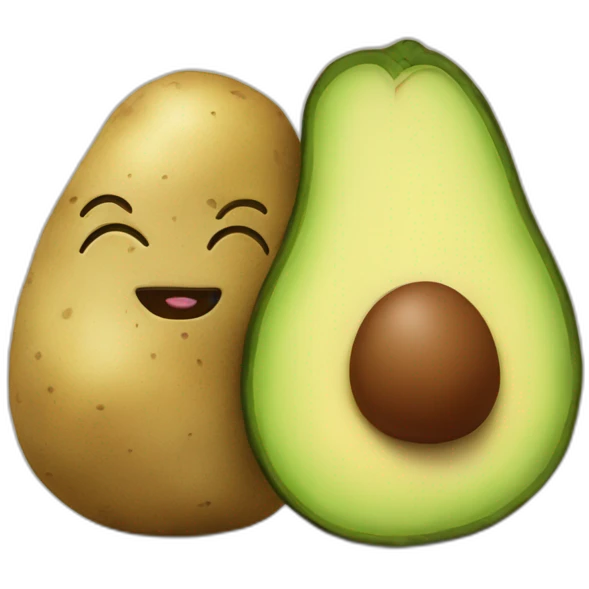 potato and avocado kissing emoji