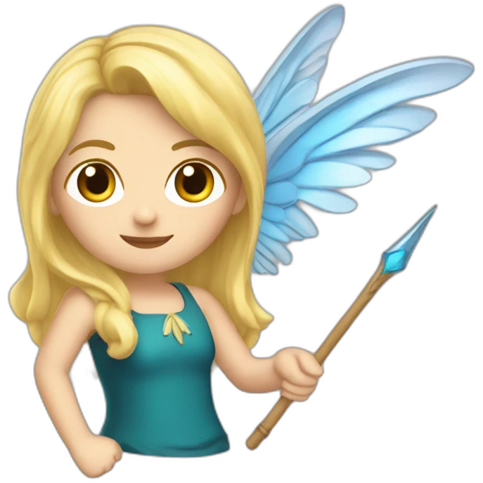 Une fée blonde avec des ailes et wand emoji