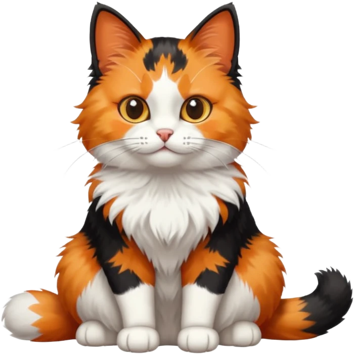 calico cat, simple, cute emoji